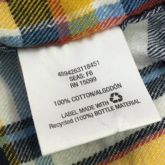 Roebuck & Co White Yellow Plaid Collared Cotton Button Down Flannel Shirt XL - Picture 6 of 11